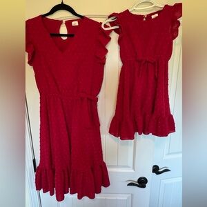 Charming Red matching mommy and me Dresses